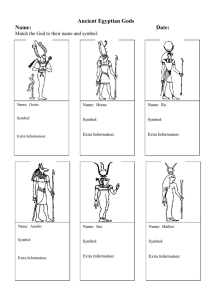 Ancient Egyptian Gods Name:  Date: