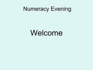Welcome Numeracy Evening