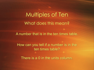 Multiples of Ten What does this mean?