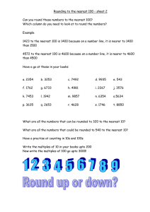 Rounding to the nearest 100 – sheet 2