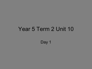 Year 5 Term 2 Unit 10 Day 1