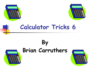 Calculator Tricks 6 By Brian Carruthers