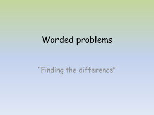 Worded problems “Finding the difference”