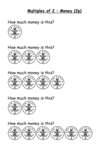 Multiples of 2 – Money (2p)  How much money is this?