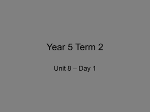 Year 5 Term 2 – Day 1 Unit 8
