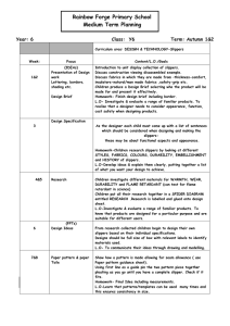 Rainbow Forge Primary School Medium Term Planning