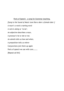 Parts of Speech – a song for Grammar teaching. doing