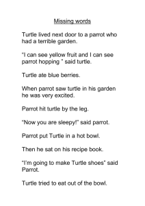Missing words  Turtle lived next door to a parrot who