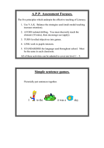 A.P.P. Assessment Focuses.