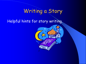 Writing a Story Helpful hints for story writing.
