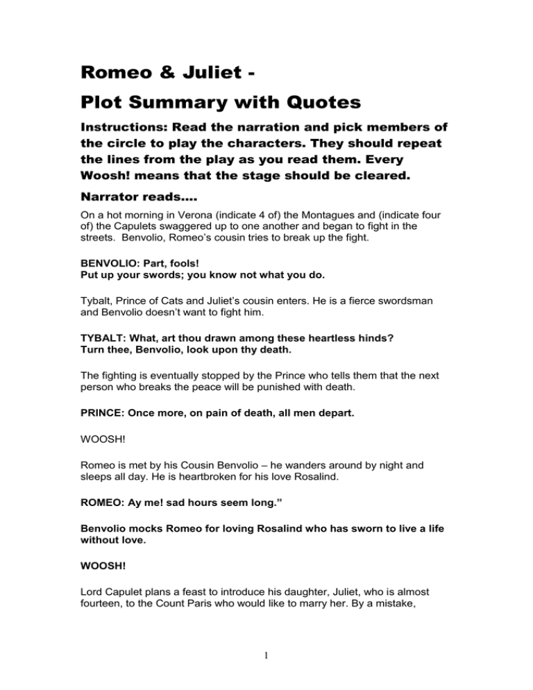 Romeo & Juliet Plot Summary with Quotes