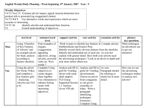 English Weekly/Daily Planning - Week beginning  8  Weekly Objectives