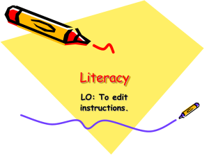 Literacy LO: To edit instructions.