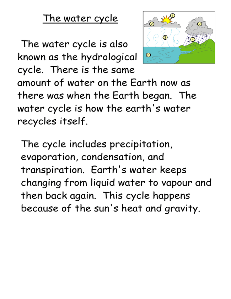 essay on water cycle in 100 words