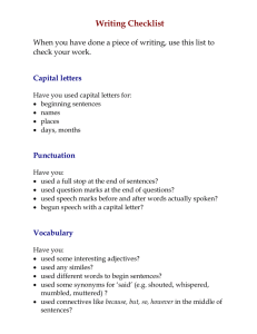 Writing Checklist  check your work.