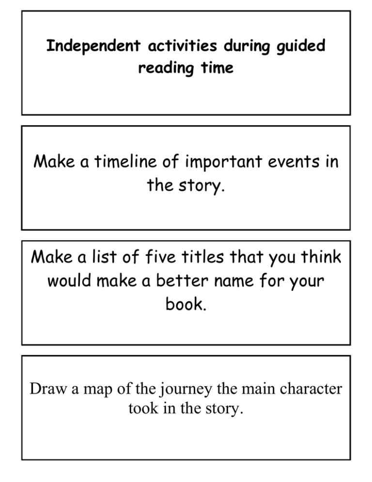 Make A Timeline Of Important Events In The Story 