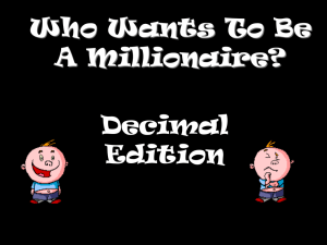 Who Wants To Be A Millionaire? Decimal Edition