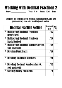 Working with Decimal Fractions 2