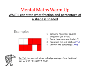 Mental Maths Warm Up Example: a shape is shaded