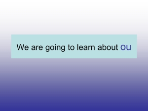 ou We are going to learn about