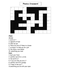 Phonics Crossword Clues
