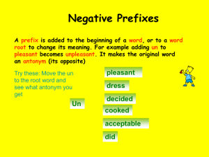 Negative Prefixes