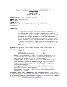 Donna Charley-Johnson Ecosphere in Crisis 26-104 Lab Syllabus Section A05