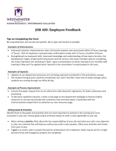 JOB AID: Employee Feedback  Tips on Completing the Form