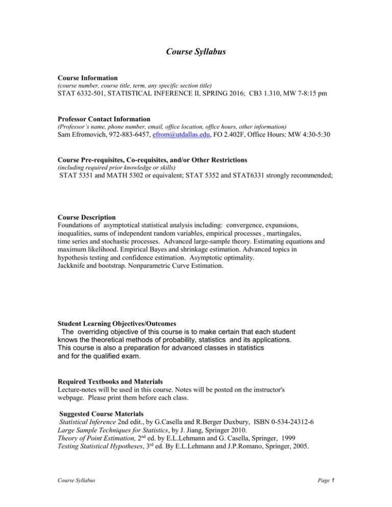 Course Syllabus Course Information Course Syllabus Course Information