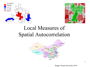Local Measures of Spatial Autocorrelation 1 Briggs  Henan University 2010