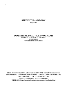 STUDENT HANDBOOK INDUSTRIAL PRACTICE PROGRAMS