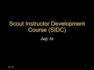 Scout Instructor Development Course (SIDC) July 16 1
