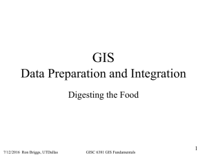 GIS Data Preparation and Integration Digesting the Food 1
