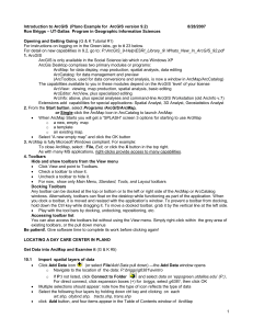 Introduction to ArcGIS  (Plano Example for  ArcGIS version...  8/28/2007 – UT-Dallas  Program in Geographic Information Sciences