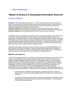 Master of Science in Geospatial Information Sciences  Back to Catalog Contents