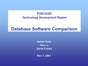 Database Software Comparison POEC6383 Technology Assessment Report Adrian Avila