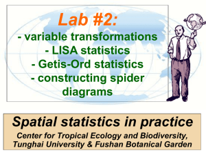 Lab #2: Spatial statistics in practice - variable transformations - LISA statistics