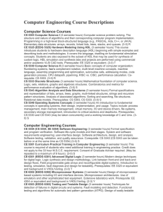 Computer Engineering Course Descriptions  Computer Science Courses
