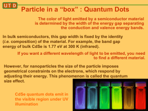 Particle in a “box” : Quantum Dots