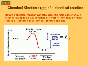 Chemical Kinetics : rate of a chemical reaction
