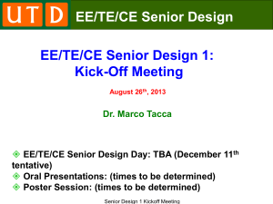 – May 12,’08 Faculty Meeting EE/TE/CE Senior Design EE/TE/CE Senior Design 1: