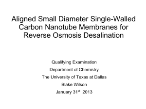 Aligned Small Diameter Single-Walled Carbon Nanotube Membranes for Reverse Osmosis Desalination