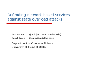 Defending network based services against state overload attacks Deptartment of Computer Science