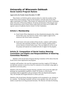 University of Wisconsin Oshkosh Social Justice Program Bylaws