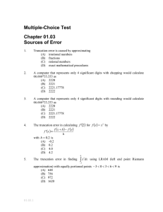 Multiple-Choice Test Chapter 01.03 Sources of Error