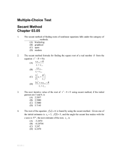 Multiple-Choice Test Secant Method Chapter 03.05