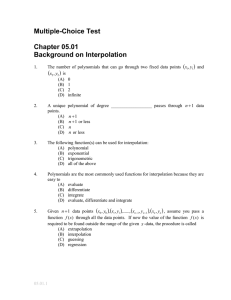 Multiple-Choice Test  Chapter 05.01 Background on Interpolation