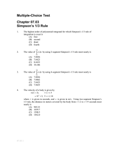 Multiple-Choice Test Chapter 07.03 Simpson’s 1/3 Rule