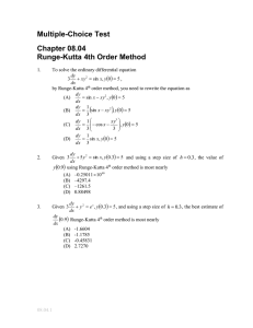 Multiple-Choice Test Chapter 08.04 Runge-Kutta 4th Order Method  