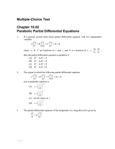 Multiple-Choice Test Chapter 10.02 Parabolic Partial Differential Equations